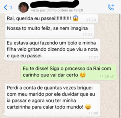 Mensagem de aluna: A família não acreditava, mas ela acreditou