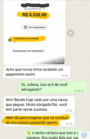 Mensagem de aluno(a): Estava passando aperto, investiu no meu método, estudou com foco e meses depois o resultado caiu na conta!