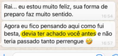 Mensagem de aluna: devia ter achado você antes