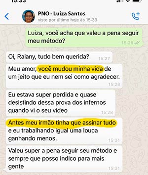 Mensagem de aluno(a) aprovado(a) na OAB